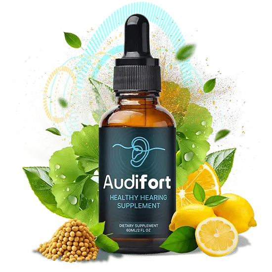 Audifort liquid supplement in a dropper bottle, seller-supplied product image